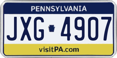 PA license plate JXG4907