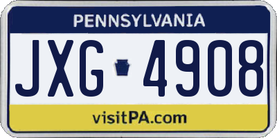 PA license plate JXG4908