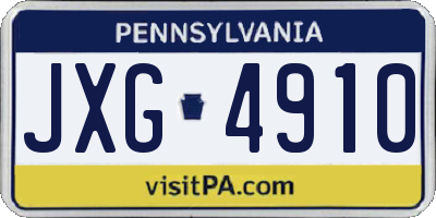 PA license plate JXG4910