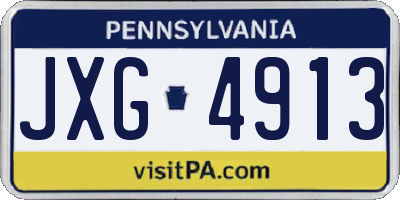 PA license plate JXG4913
