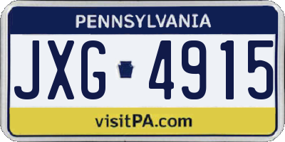 PA license plate JXG4915