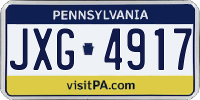 PA license plate JXG4917