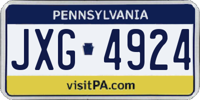 PA license plate JXG4924