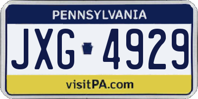 PA license plate JXG4929