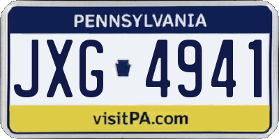 PA license plate JXG4941