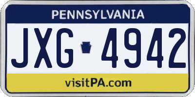 PA license plate JXG4942