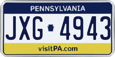 PA license plate JXG4943