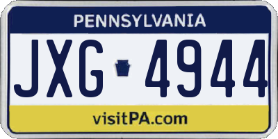 PA license plate JXG4944