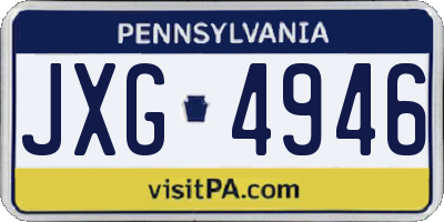 PA license plate JXG4946
