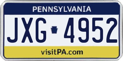 PA license plate JXG4952