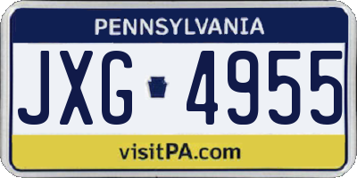 PA license plate JXG4955