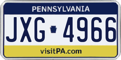 PA license plate JXG4966