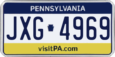 PA license plate JXG4969