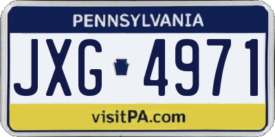 PA license plate JXG4971