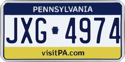 PA license plate JXG4974