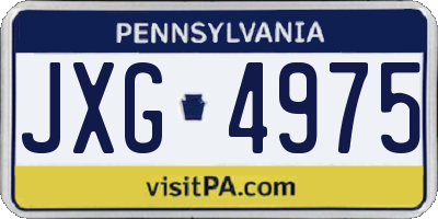 PA license plate JXG4975