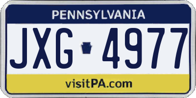 PA license plate JXG4977