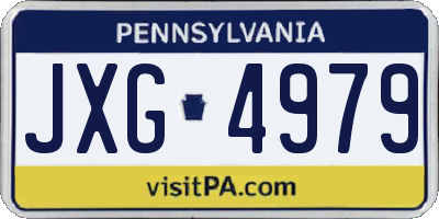 PA license plate JXG4979