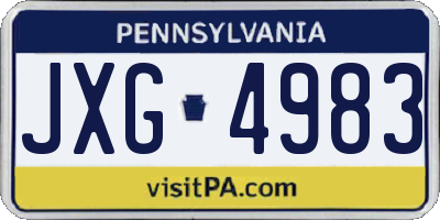 PA license plate JXG4983