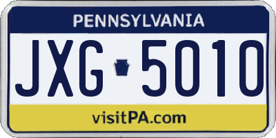 PA license plate JXG5010