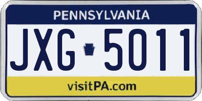 PA license plate JXG5011