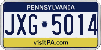 PA license plate JXG5014