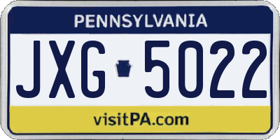 PA license plate JXG5022