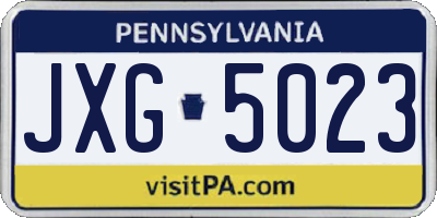 PA license plate JXG5023