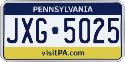 PA license plate JXG5025