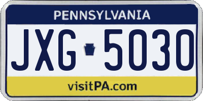 PA license plate JXG5030