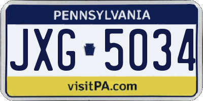 PA license plate JXG5034