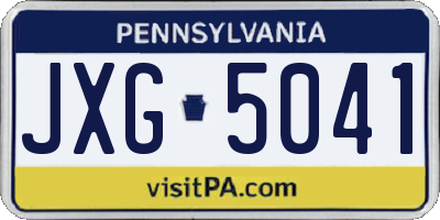 PA license plate JXG5041
