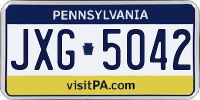 PA license plate JXG5042