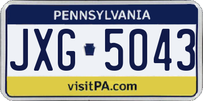 PA license plate JXG5043