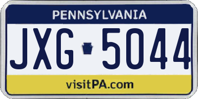 PA license plate JXG5044