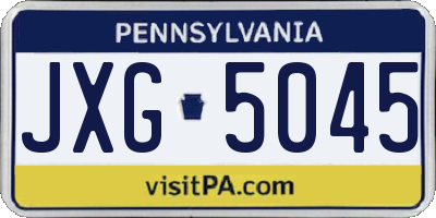 PA license plate JXG5045