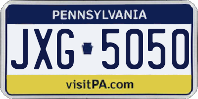 PA license plate JXG5050