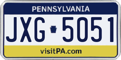 PA license plate JXG5051