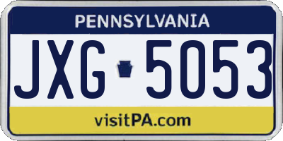 PA license plate JXG5053