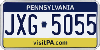 PA license plate JXG5055