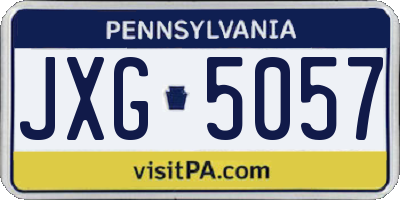 PA license plate JXG5057