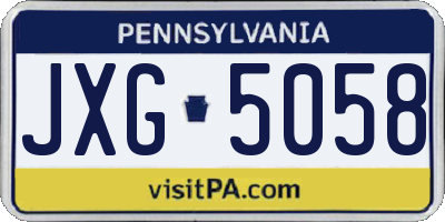 PA license plate JXG5058