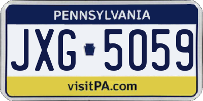 PA license plate JXG5059