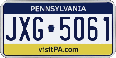 PA license plate JXG5061