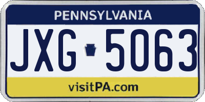 PA license plate JXG5063