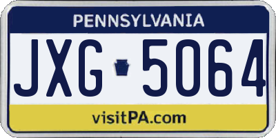 PA license plate JXG5064