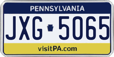 PA license plate JXG5065