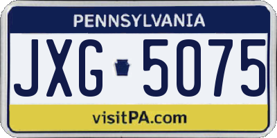 PA license plate JXG5075