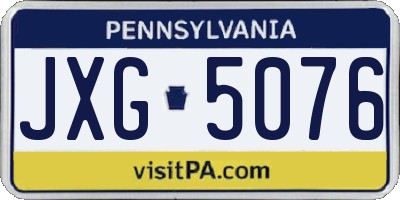 PA license plate JXG5076