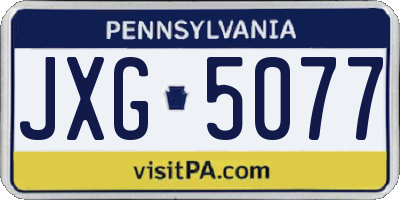 PA license plate JXG5077